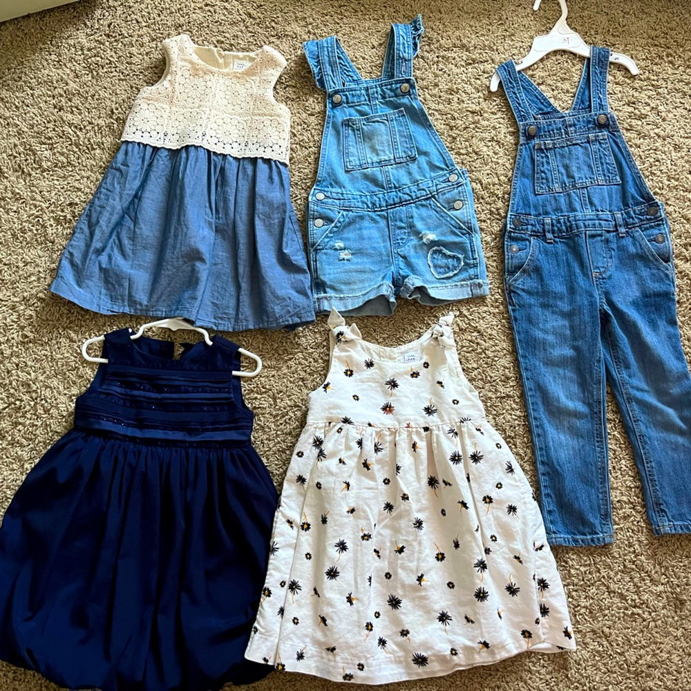 Gap 3T girl dress jumpsuit denim lace party dress